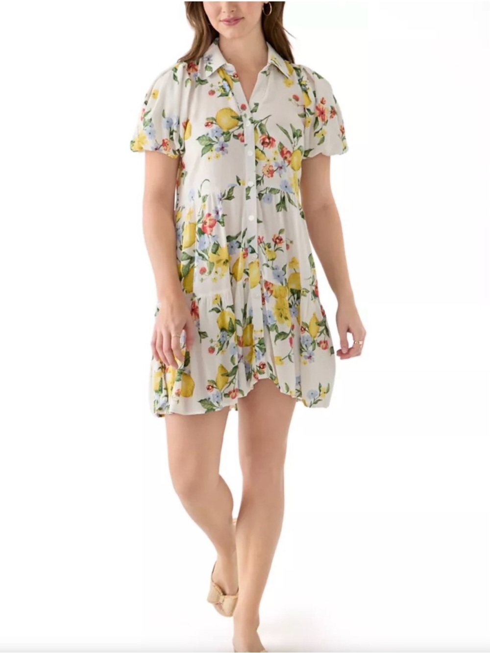 Oak & Trellis Women's Mini Tiered Shirtdress Size XS